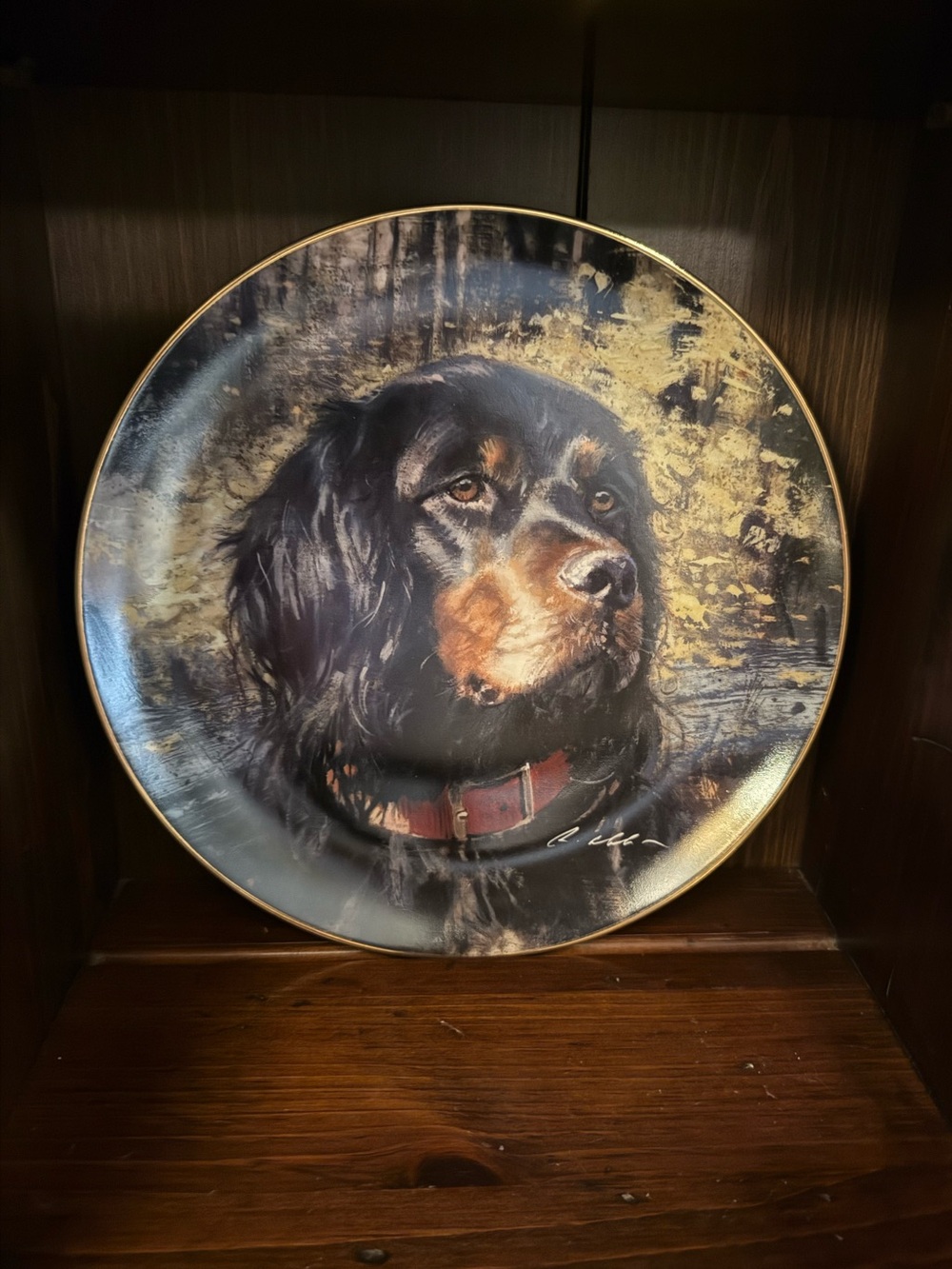 Vintage 1996 Dog Portrait Plate Decorative Collectible.